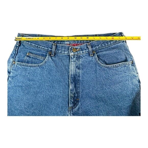 LL Bean High Waisted Flannel Lined Warmed Blue Jeans 36x29 Warm Weather Work Pan - Picture 2 of 7